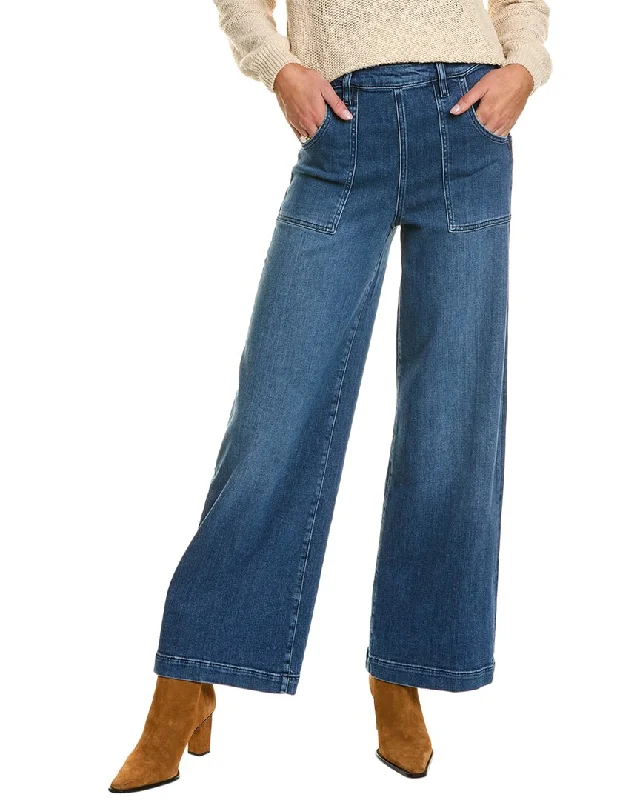 FRAME Denim Francoise Crossings Clean Wide Leg Jean Trendy Pleated Waist Jeans