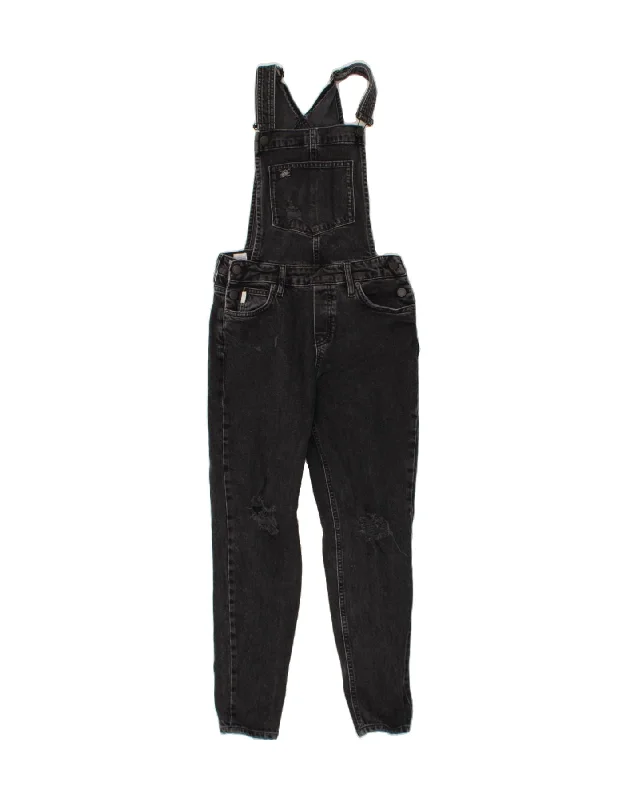 SUPERDRY Womens Distressed Dungarees Slim Jeans W28 L25 Grey Cotton Elegant Raw Hem Jeans SUPERDRY Womens Distressed Dungarees Slim Jeans W28 L25 Grey Cotton Elegant Raw Hem Jeans