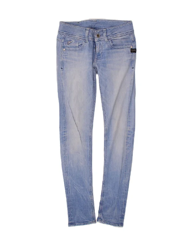 G-STAR Womens Skinny Jeans W28 L32 Blue Cotton Trendy Cut-Off Denim Shorts