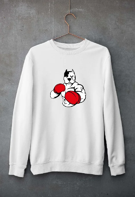 Pitbull Boxing Unisex Sweatshirt for Men/Women Hoodie with Frayed Bohemian Relaxed