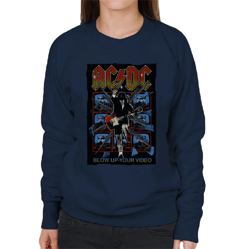 AC/DC Angus Young Blow Up Your Video Women's Sweatshirt Hoodie with Hem Lace Feminine Delicate AC/DC Angus Young Blow Up Your Video Women's Sweatshirt Hoodie with Hem Lace Feminine Delicate