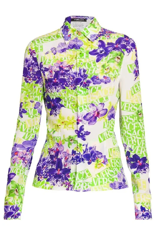 Orchid Blouse Floral Chiffon Blouse