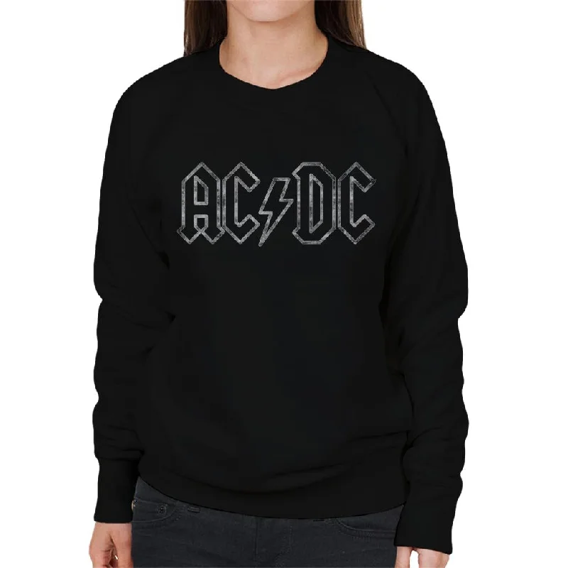 AC/DC Jagged Silver Logo Women's Sweatshirt Hoodie Sweatshirt Pullover