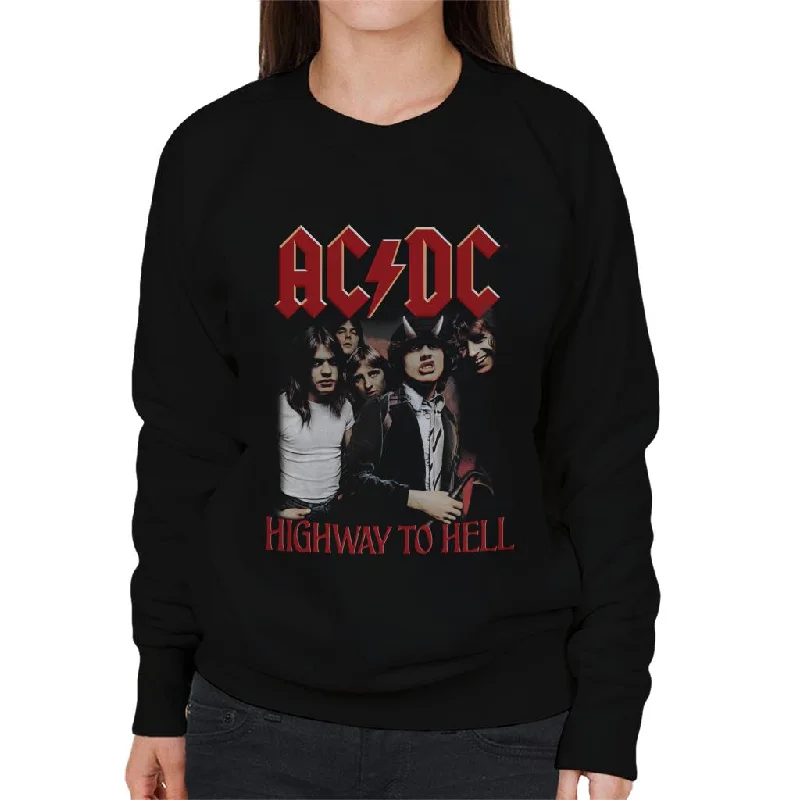 AC/DC Bandmates Highway To Hell Women's Sweatshirt Hoodie with Ribbed Hem Stretchable Secure AC/DC Bandmates Highway To Hell Women's Sweatshirt Hoodie with Ribbed Hem Stretchable Secure