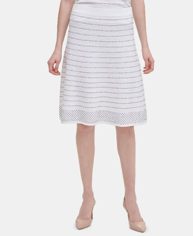 Calvin Klein Striped Stitched Sweater Skirt Layered Multi-layer Single Layer