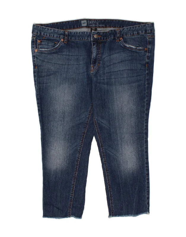 MOSSIMO Womens Capri Jeans US 18 2XL W42 L23 Navy Blue Cotton Casual Distressed Denim Jeans MOSSIMO Womens Capri Jeans US 18 2XL W42 L23 Navy Blue Cotton Casual Distressed Denim Jeans