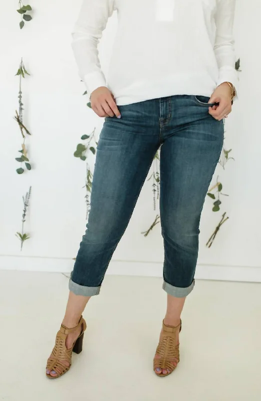 Lily Midrise Skinny Crop Jean In Blue Cozy Stretch High-Waist Jeans