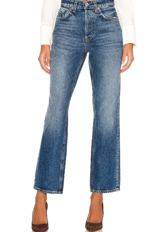 Cassidy High Rise Straight Jean In Tribeca Wash Fashionable Raw Hemmed Jeans