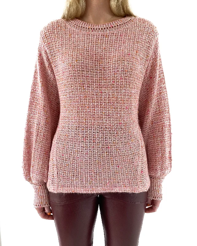 Pom Pom Knit Jumper Welt Pockets Slit Pockets Flap Pockets