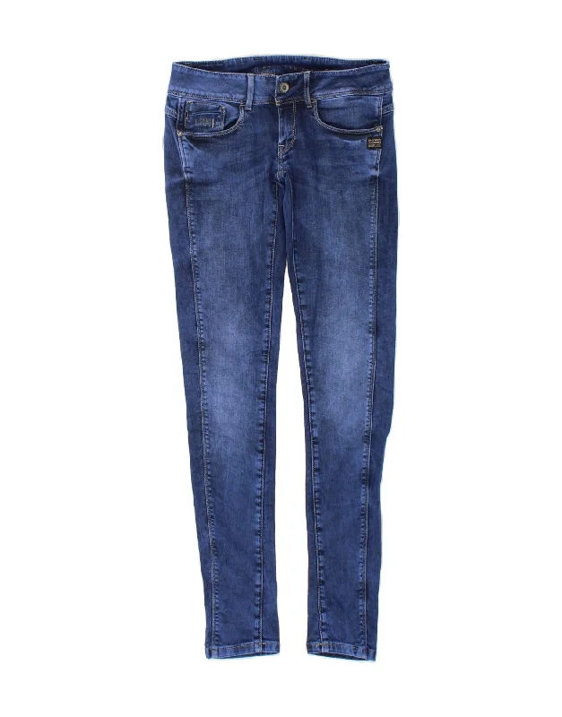 G-STAR Womens Skinny Jeans W28 L34 Blue Cotton Stylish Tapered Fit Jeans