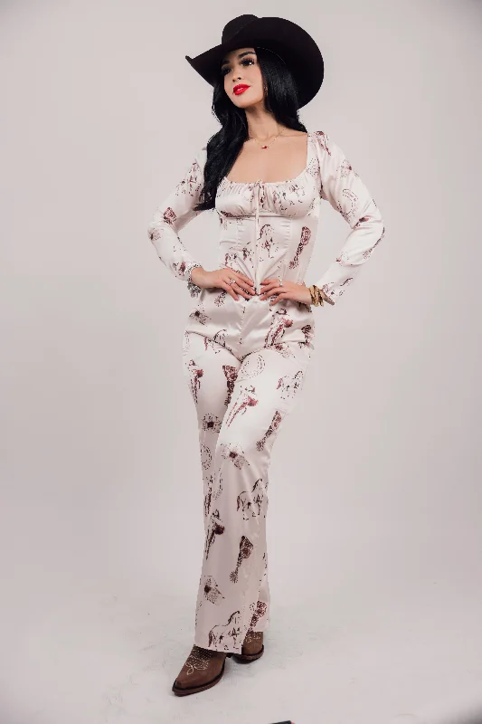 Long Sleeve Ruched Cowgirl Blouse Playful Puff Blouse