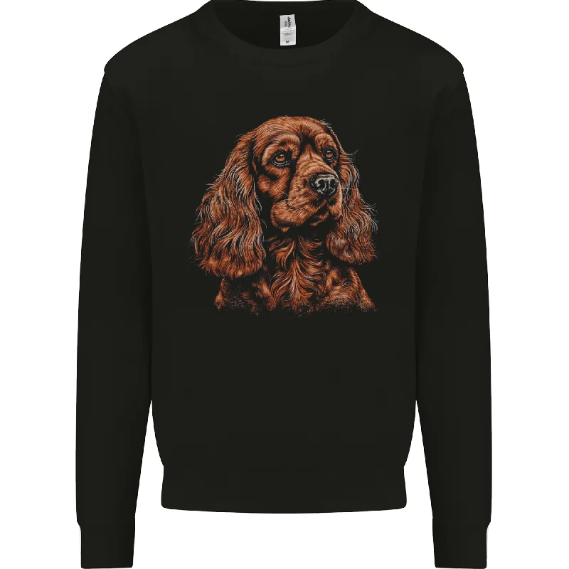 A Cute Cocker Spaniel Dog Mens Sweatshirt Jumper Hoodie Jacket Zipper Layering