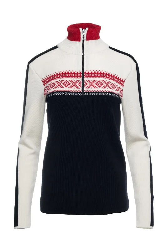 Women's Dystingen Merino Wool Sweater Ribbed Striped Patterned