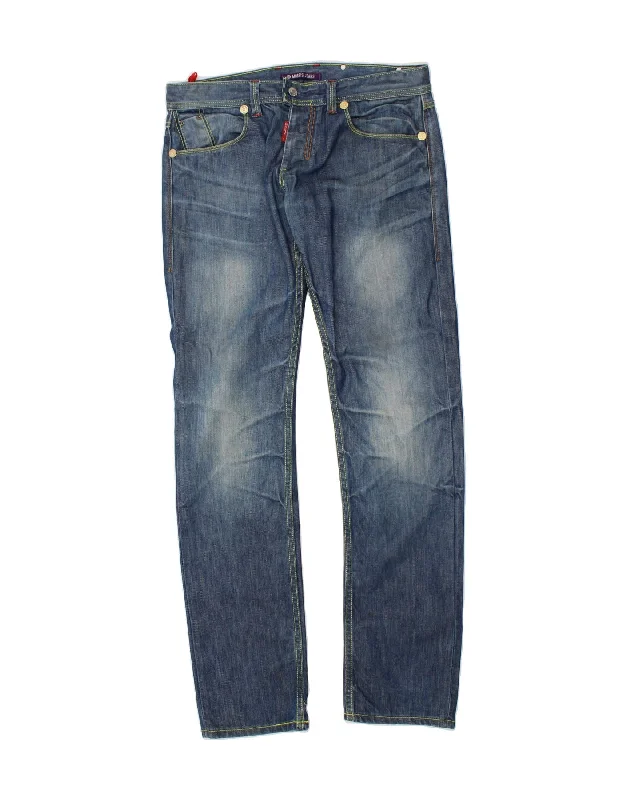 MORRIS Womens Straight Jeans IT 48 XL W36 L35 Blue Cotton Comfortable Flare Leg Jeans MORRIS Womens Straight Jeans IT 48 XL W36 L35 Blue Cotton Comfortable Flare Leg Jeans