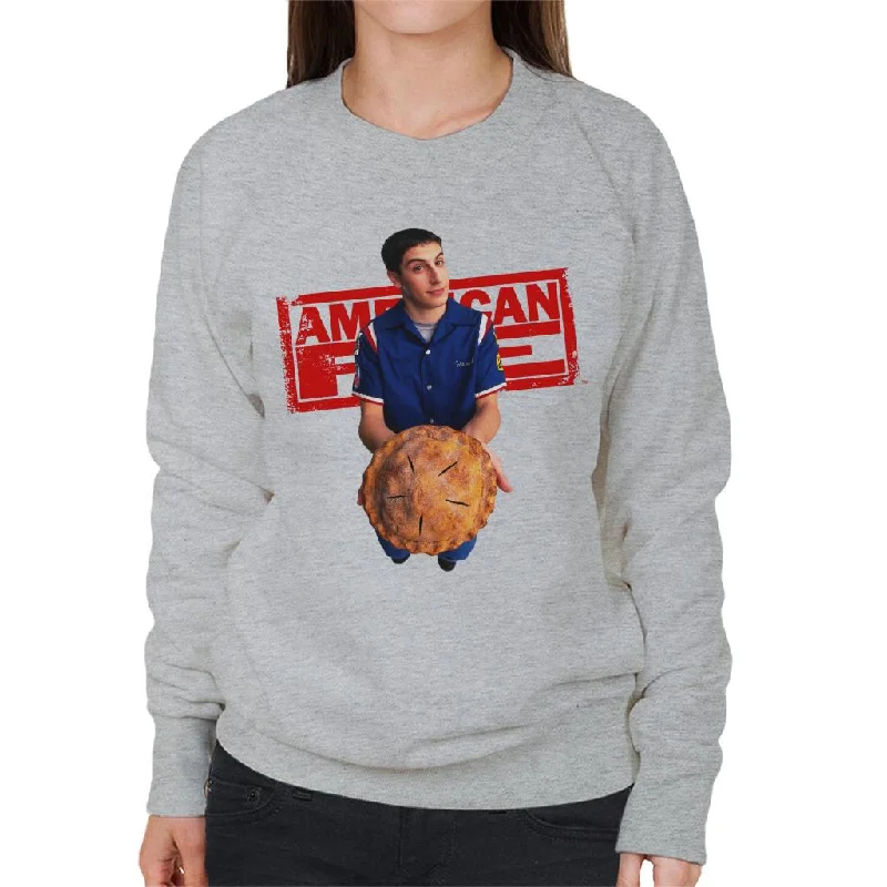 American Pie Jim Holding Pie Women's Sweatshirt Hoodie with Contrast Stitching Detailed Premium