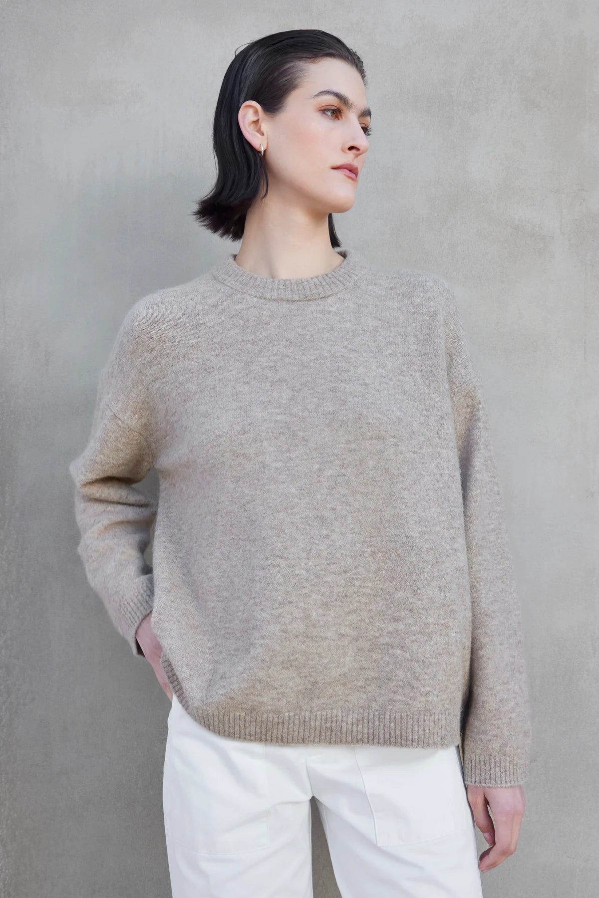 Lakewood Alpaca Sweater - Oat Seamless Knitted Crochet