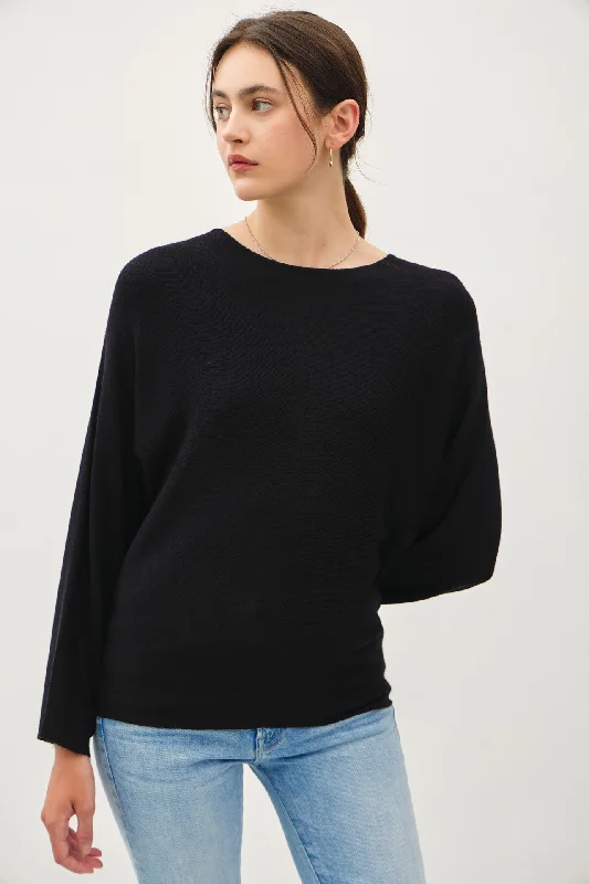 NYLAND Noel Oversized Slight Bat Wing Sweater Spandex Blend Rayon Blend Denim Blend