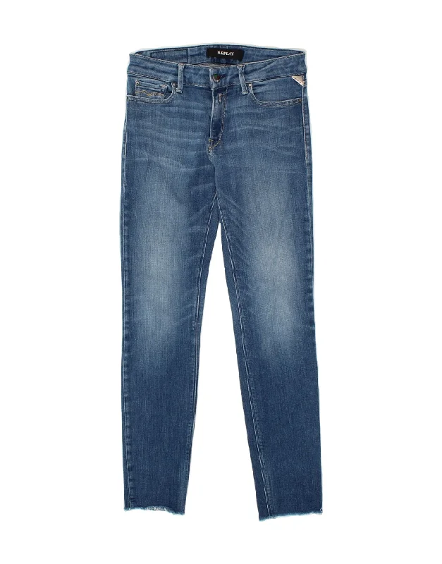 REPLAY Womens Slim Jeans W28 L28  Blue Cozy Relaxed Fit Jeans