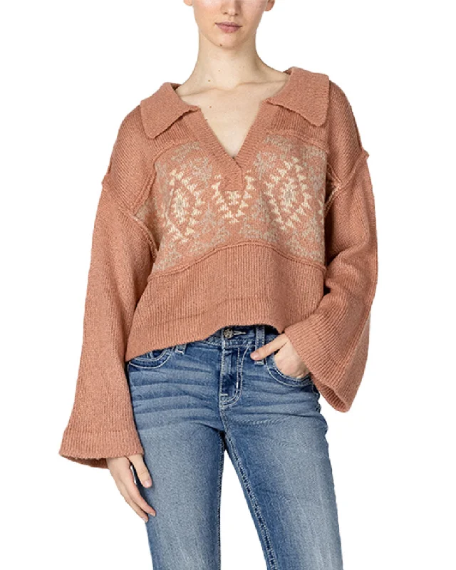 Women's Aztec Printed Knit Sweater Layered Multi-layer Single Layer
