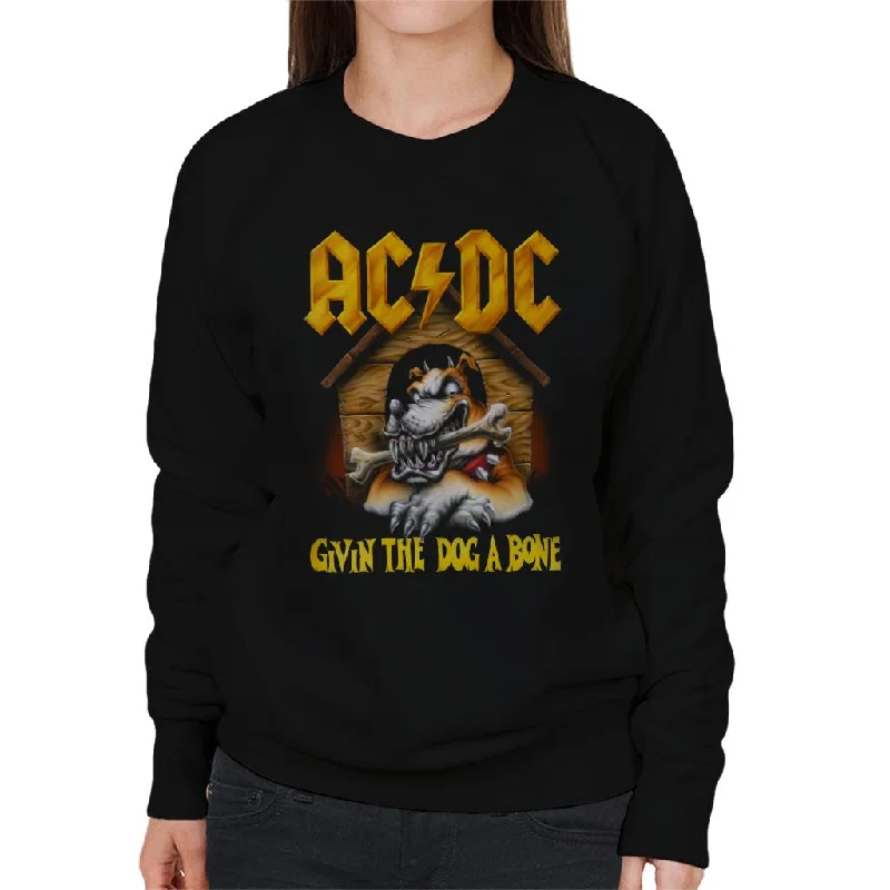 AC/DC Givin The Dog A Bone Women's Sweatshirt Hoodie with Camouflage Military Edgy