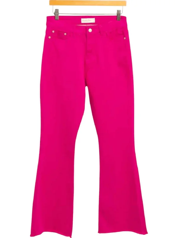 Watch Me Flare Jeans In Hot Pink Chic Cropped Jeans