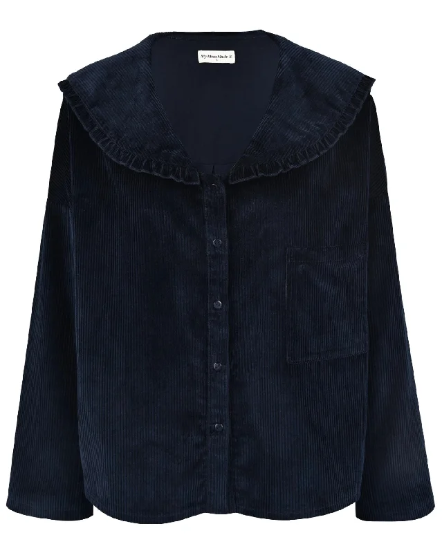 Sweetie Blouse - Navy Corduroy Subtle Shimmer Blouse