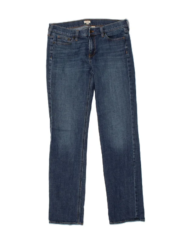 J. CREW Womens Straight Jeans W30 L30 Blue Cotton Casual Wide-Legged Denim Jeans