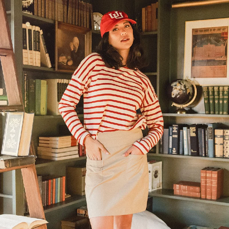 Crimson Striped Sweater Houndstooth Herringbone Solid