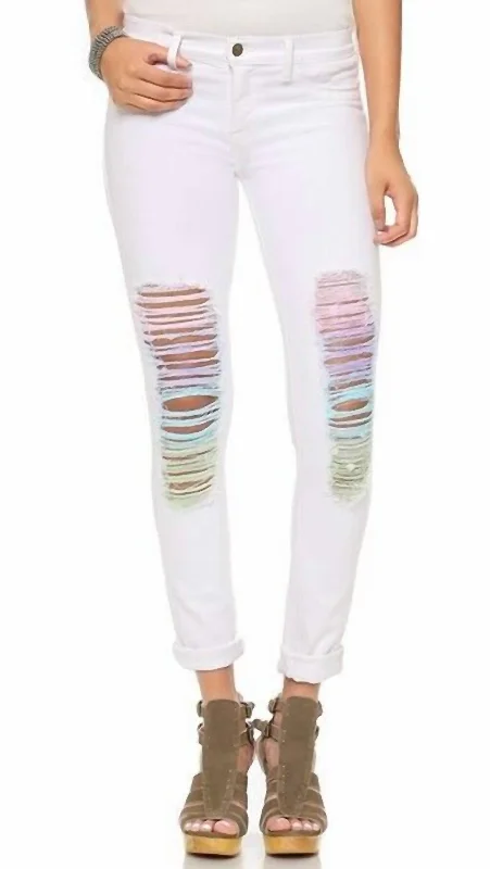 Wildfox Marianne Starbuster Mid Rise Skinny Jeans In Multicolor Trendy Bootcut High-Waisted Jeans Wildfox Marianne Starbuster Mid Rise Skinny Jeans In Multicolor Trendy Bootcut High-Waisted Jeans