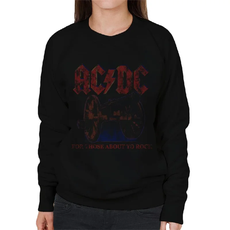 AC/DC Canon For Those About To Rock Women's Sweatshirt Hoodie with Button Classic Timeless AC/DC Canon For Those About To Rock Women's Sweatshirt Hoodie with Button Classic Timeless