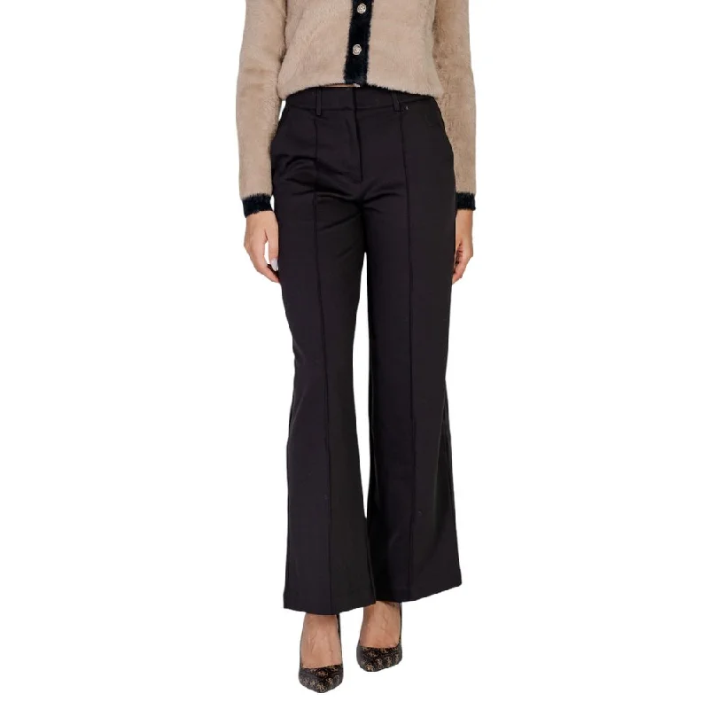 ICHI  Polyester Jeans & Women's Pant Casual High-Waisted Bootcut Jeans