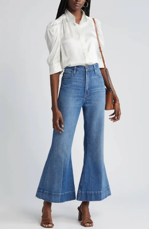 Extreme Flare Ankle Jean In Lago Di Como Trendy Vintage Denim Jeans