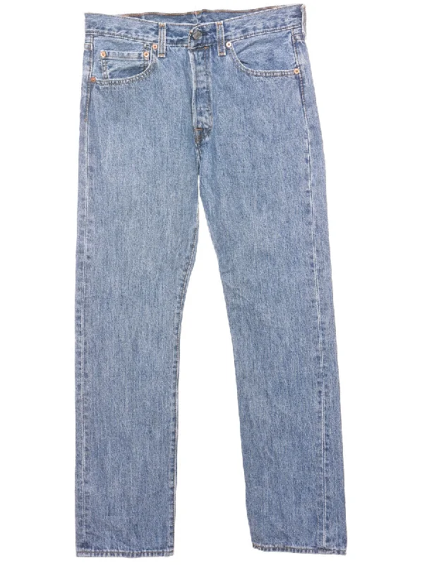 Levi's 501 Straight Fit Light Wash Jeans - W32 L32 Casual Straight-Leg Jeans