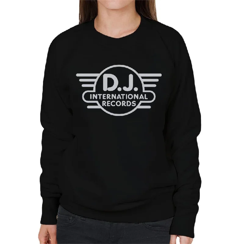 DJ International Classic Logo Women's Sweatshirt Hoodie with Mesh Breathable Sporty