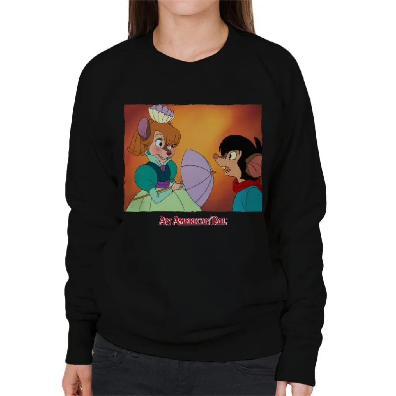 An American Tail Bridget Blushing Women's Sweatshirt Hoodie with Hem Drawcord Adjustable Customizable An American Tail Bridget Blushing Women's Sweatshirt Hoodie with Hem Drawcord Adjustable Customizable