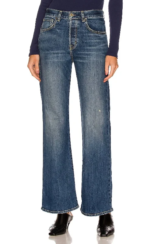 Women's Juliet Jeans In Classic Wash Casual Bootcut Ripped Jeans