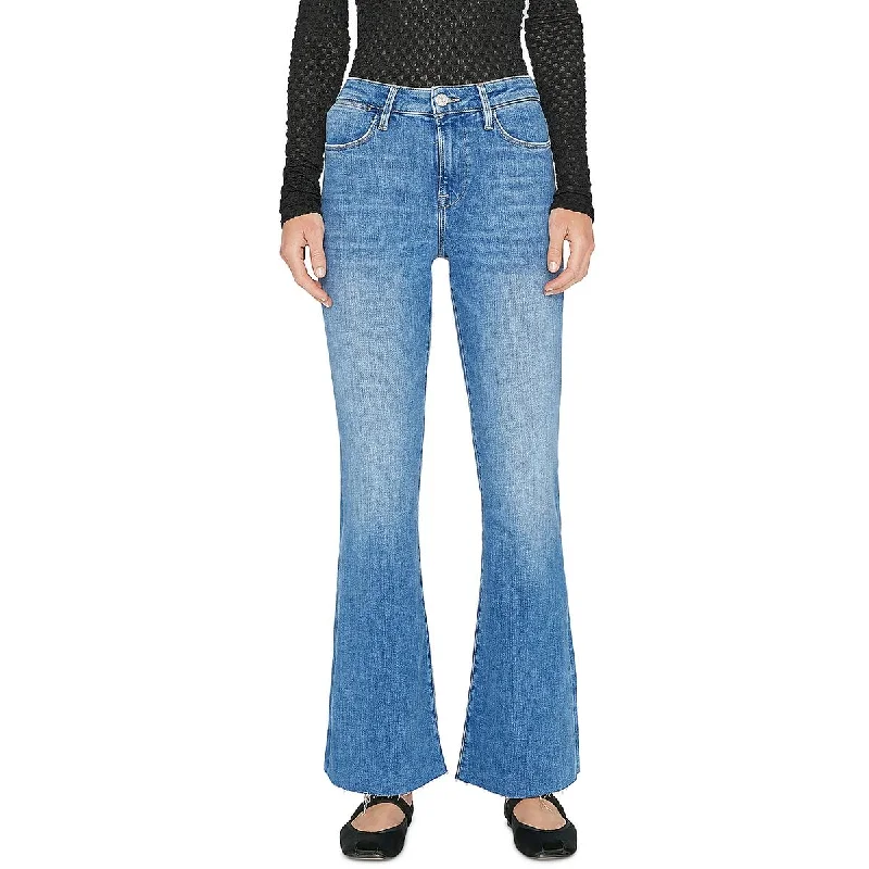 Womens Flared High Rise Flared Jeans Classic Slim Fit Jeans