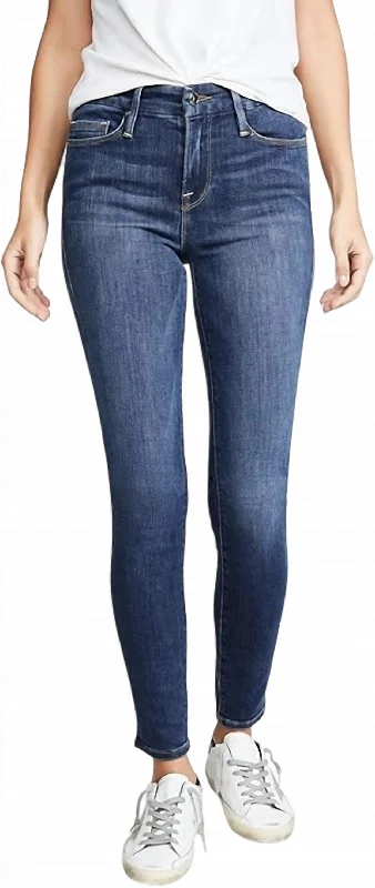 Women's Legs Skinny Jeans In Blue Stylish High-Waist Skinny Denim