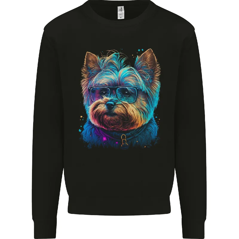 A Cool Yorkie Yorkshire Terrier Male Dog Mens Sweatshirt Jumper Hoodie with Side Slits Relaxed Casual A Cool Yorkie Yorkshire Terrier Male Dog Mens Sweatshirt Jumper Hoodie with Side Slits Relaxed Casual