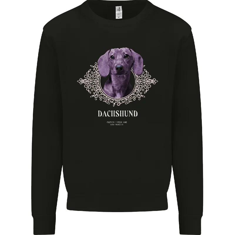 A Dachshund Dog With Decoration Mens Sweatshirt Jumper Hoodie with Sequins Glamorous Eye-catching A Dachshund Dog With Decoration Mens Sweatshirt Jumper Hoodie with Sequins Glamorous Eye-catching
