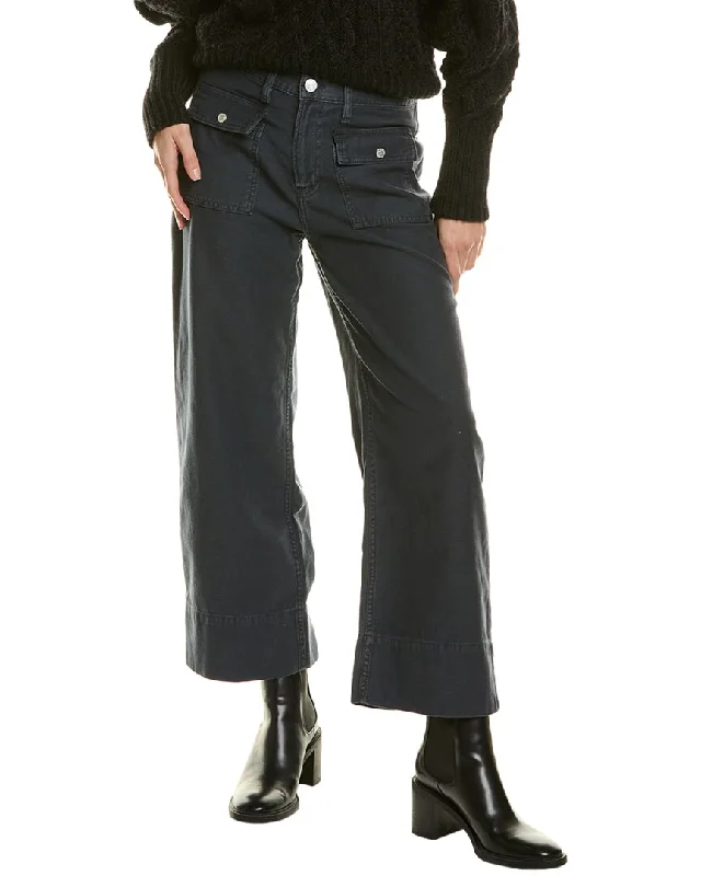 FRAME Denim 70s Washed Navy Crop Straight Jean Chic Cropped Jeans