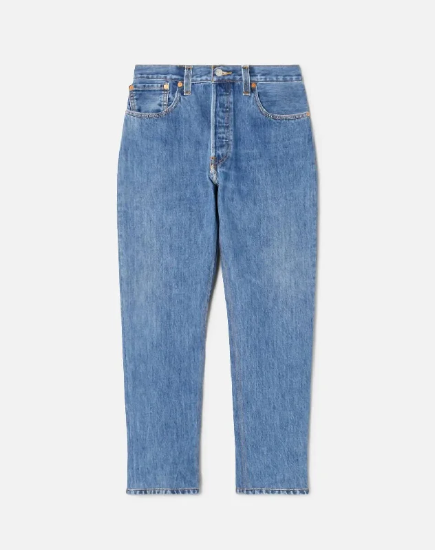 Women's High Rise Ankle Crop Jeans In Indigo Stylish Shredded Denim Jeans