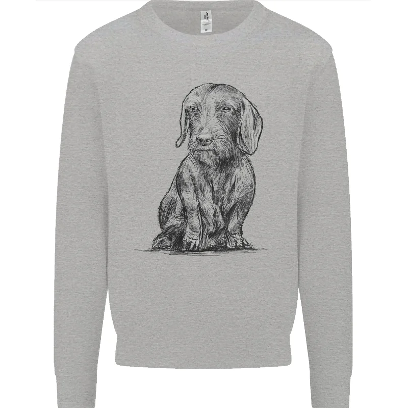 A Dachshund Dog Mens Sweatshirt Jumper Hoodie with Hood Adjustable Protection