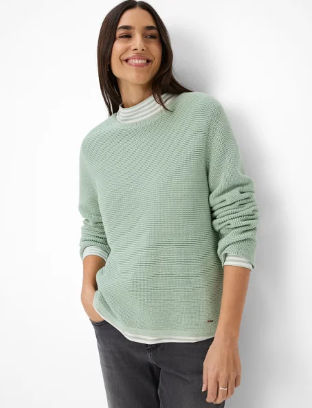 Lesley Sweater in Soft Sage Velvet Chenille Corduroy