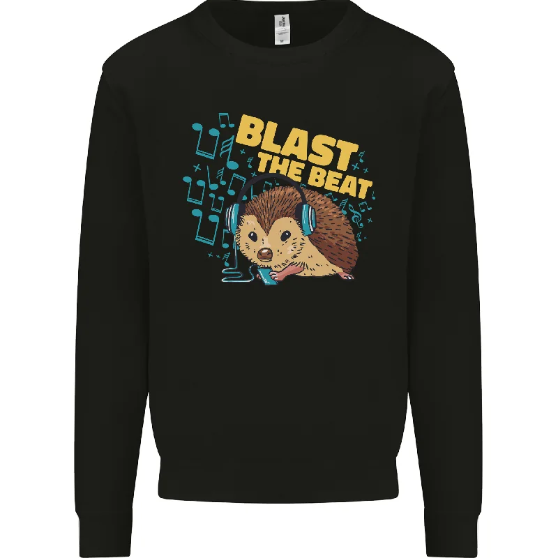 A DJ Hedgehog Headphones Pop Music Mens Sweatshirt Jumper Hoodie with Ribbed Neckline Snug Warm A DJ Hedgehog Headphones Pop Music Mens Sweatshirt Jumper Hoodie with Ribbed Neckline Snug Warm