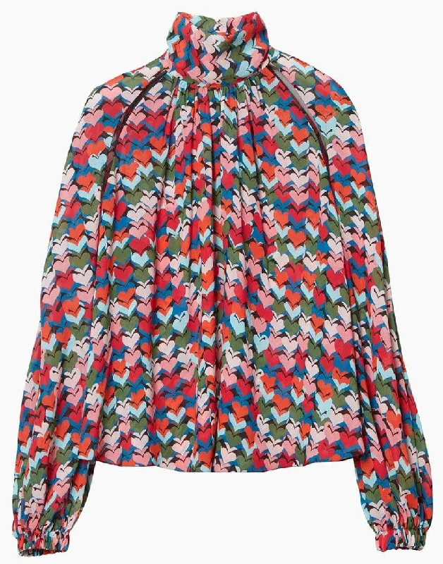 Puff Sleeve Gathered Blouse Feminine Ruffle Blouse