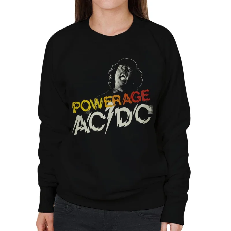 AC/DC Powerage Women's Sweatshirt Hoodie with Hem Applique Textured Unique