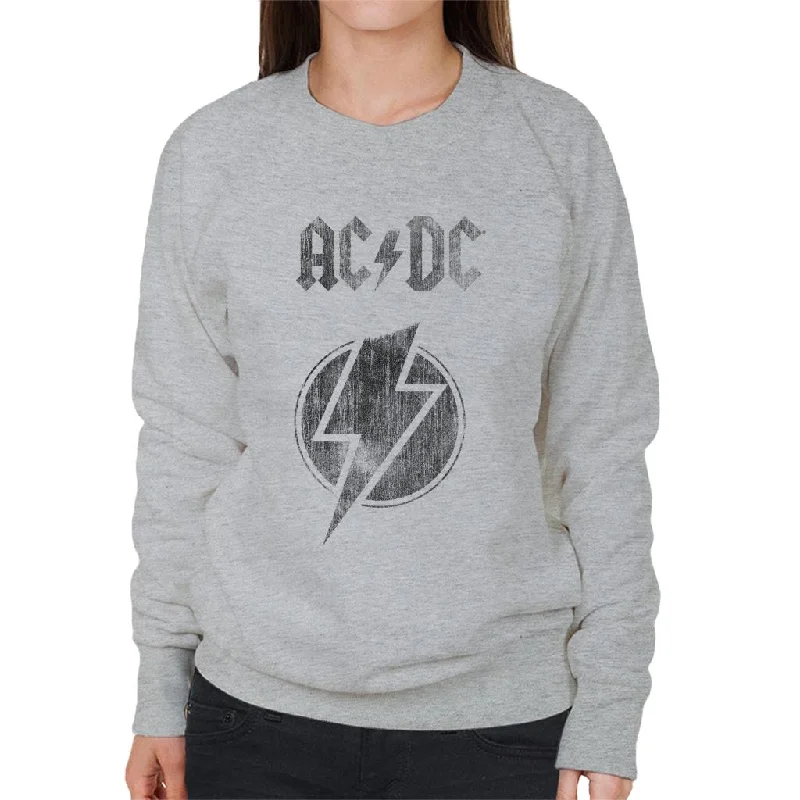 ACDC Logo Lightning Bolt Women's Sweatshirt Hoodie with Front Slit Layering Stylish