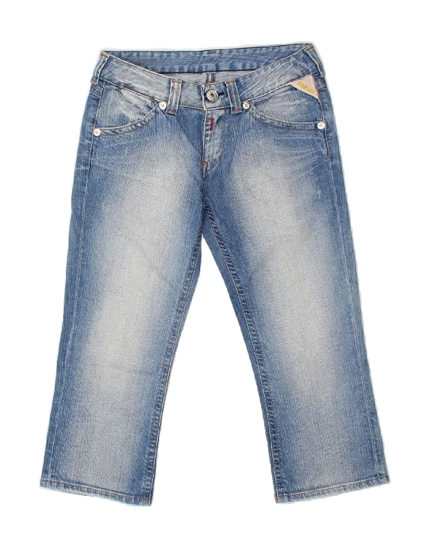 REPLAY Womens Capri Jeans W27 L20  Blue Cotton Trendy Plus Size Jeans