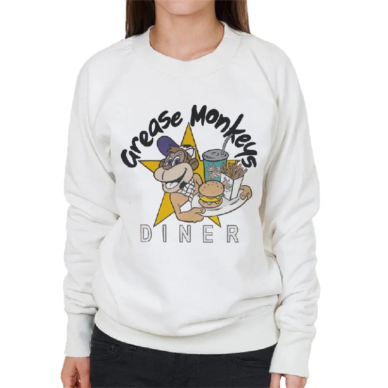 Neighbours Grease Monkeys Diner Women's Sweatshirt Hoodie with Hem Applique Textured Unique Neighbours Grease Monkeys Diner Women's Sweatshirt Hoodie with Hem Applique Textured Unique